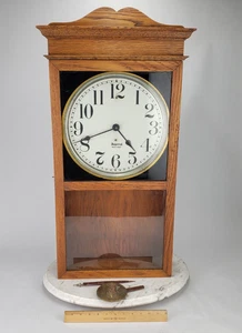 Vintage Oak Wall Clock Imperial -Pendulum Electric Clock Battery Power - PARTS - Picture 1 of 19