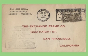 Canada 1929 5c Airmail on London - Windsor First Flight cachet cover - Picture 1 of 2