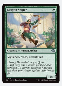 Dragon Sniper | TDM Tarkir Dragonstorm | Green Archer Deathtouch Reach | NEW NM - Picture 1 of 3