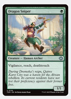 Dragon Sniper | TDM Tarkir Dragonstorm | Green Archer Deathtouch Reach | NEW NM - Image 1 of 3