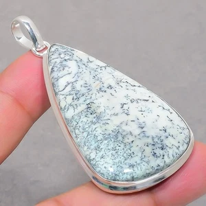 Dendritic Opal Pear Shape Gemstone Handmade Ethnic Jewelry Pendant 2.9" SR 2546 - Picture 1 of 7