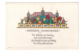 Easter Thoughts, Poem, Flowers Vintage Embossed Postcard - Picture 1 of 2