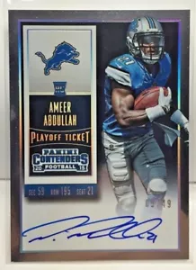 Ameer Abdullah 2015 Panini Contenders PLAYOFF Ticket RC on-card Auto /49 - LIONS - Picture 1 of 1