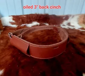 Tachuela de caballo usada 3" cuerda sillín trasero cinch flanco pesado aceitado - Imagen 1 de 2