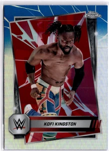 Kofi Kingston 2025 Topps Chrome WWE Neon Blue & Red Refractor #166 WWE Raw - Picture 1 of 2
