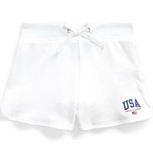 NWT Ralph Lauren White Team USA Girls Graphic White Shorts M (8-10) pau1021 - Picture 1 of 1