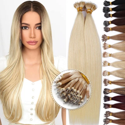 Nano Ring Hair Extensions Pre Bonded Nano Loop 100% Remy Human Hair THICK US - Image 1 of 4