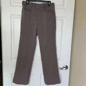 Vintage Topsall Men’s 32 x 31 Houndstooth Black Brown Polyester Pants 1960’s - Picture 1 of 11