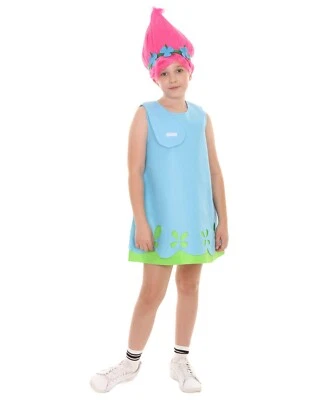 Troll Poppy Style Fancy Dress up Costume Cosplay Party Cartoon Girl Kid, HC-044 - Image 1 of 4