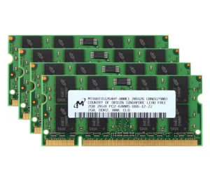 Micron 8GB 4X 2GB 2RX8 DDR2 800MHz PC2-6400S SO-DIMM Laptop Memory RAM 200PIN、 - Picture 1 of 11