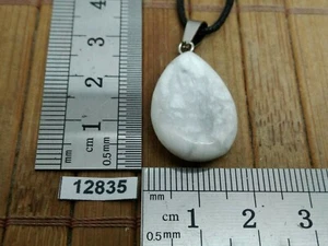 Pendentif HOWLITE + cordon reglable mineraux pierre semi precieuse bijou reiki - Imagen 1 de 2