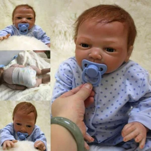Handmade Reborn Dolls Lifelike Baby Boy Vinyl Silicone Newborn Doll Xmas Gift - Picture 1 of 6