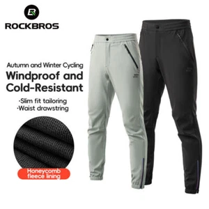 ROCKBROS Winter Outdoor Fleece Warm Pants Windproof Mountain Bike Cycling Pants - Picture 1 of 14