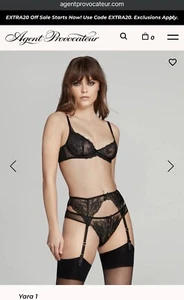 Agent Provocateur Yara lingerie set with suspenders - Picture 1 of 11