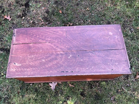 Antique  False Grain Painted Blanket Chest Trunk Dovetailed~ Till~ Great Patina Cover