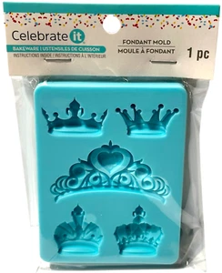 Crown Silicone Fondant Mold Celebrate It® Resin Clay Craft Princess Royal Food - Picture 1 of 13