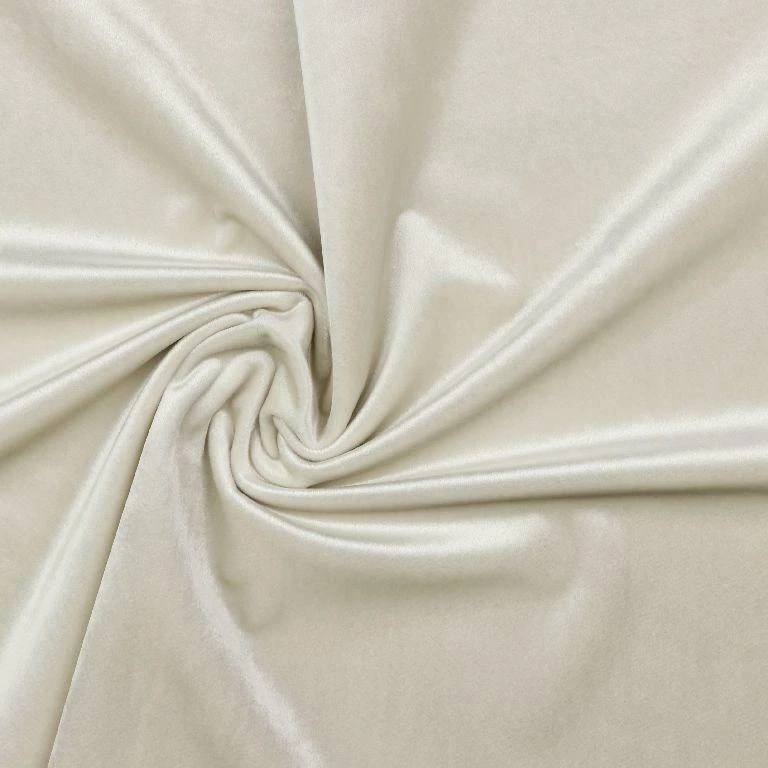Plush Velvet Velour Fabric Material Ecru - Image 1 of 1