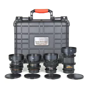 Soviet 37/58/85/135mm Cine Modded Lenses Set For Canon EF Mount w/ Case! - Picture 1 of 12