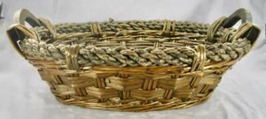 Gathering Laundry Basket Wicker 2 Handles Brown Decorative Vintage Country (O2) - Picture 1 of 12