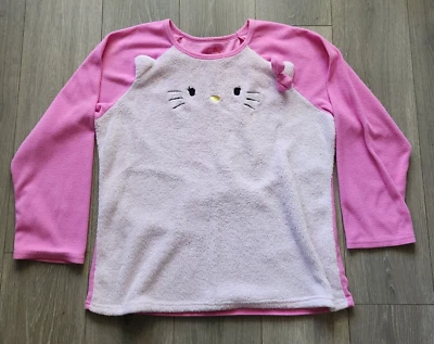 Hello Kitty Pajama Sleep Shirt Women's 2X Pink Fleece Long Sleeve Sanrio - Image 1 of 4