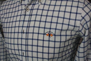 SPAGNOLO España Camisa Hombre Abotonada Blanca con Cuadros Azules Polialgodón Pequeña - Imagen 1 de 10
