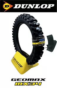 DUNLOP MX34 GEOMAX 120/90-19 Soft Rear Dirt Tire +TUBE KAWASAKI KX450 KX250 - Picture 1 of 2