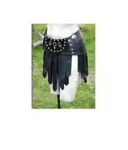 Medieval Viking Knight waist Armor Leather black skirt look armor - Picture 1 of 2