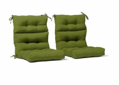 Green Out Door High Back Patio Chair Deep Seat Cushions Pad Set of 2 Comfortable - Image 1 of 3
