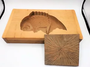 WAGASHI Kashigata japanische Süßigkeiten Gebäck Kuchen Holzform Meerbrasse & Blattader - Bild 1 von 12