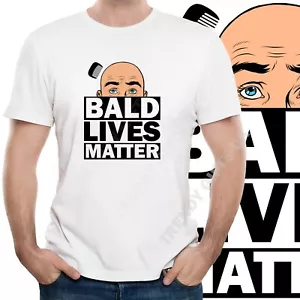 T-shirt drôle drôle Bald Lives Matter Baldi cadeau papa anniversaire cadeau - Photo 1 sur 3