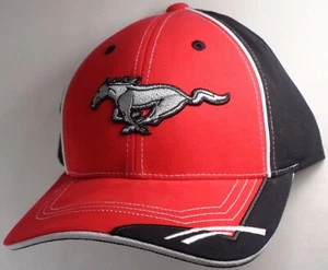 Gorra de sombrero con licencia Ford Mustang billete de esquina rojo negro CF - Imagen 1 de 2