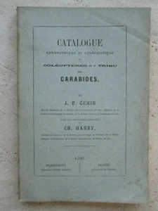 CATALOGUE DES COLEOPTERES CARABIDES. Remiremont, Prague, 1885. - Picture 1 of 12
