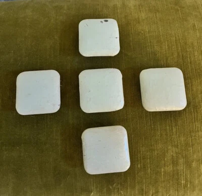 Juego de 5 perillas de tiradores de cajón cuadradas de madera vintage verde menta Foto 1 de 4