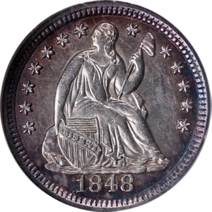 1848-P Seated Liberty Half Dime NGC MS63 Great Eye Appeal Strong Strike - Picture 1 of 4