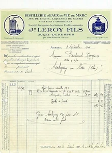 Dépt 21 - Auxey Duresses par Meursault - Belle Entête d'une Distillerie de 1926 - Picture 1 of 1