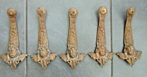 Set 5 Antique 18/19th C Bronze French Cherub Putti  Furniture  Leg Decorations - Picture 1 of 9