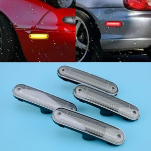 Clear Front + Rear LED Side Marker Lights Fit For Mazda MX-5 Miata 1990-2005 sq - Picture 1 of 8