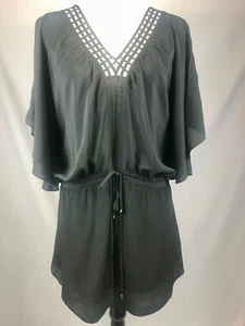 Vestido Anthropologie LEIFSDOTTIR Negro Seda Dolman Mangas Jaula Abierta Corbata Cintura 6 - Imagen 1 de 10