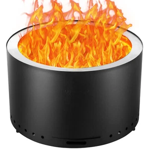 VEVOR Smokeless Fire Pit Stove Bonfire 28 in Dia Wood Burning Stainless Steel - Picture 1 of 12