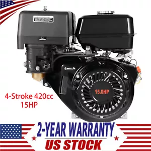 4-Takt 420cc 15PS OHV Horizontalwelle Gasmotor Rückstoßstart Go Kart Motor - Bild 1 von 23