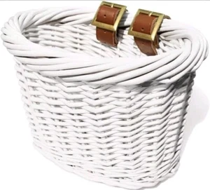 Colorbasket Adult, Child Front Handlebar Wicker Bike Basket Summer Bicycle White - Picture 1 of 4