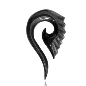 PAIR BUFFALO HORN SPIRALS TRIBAL EXPANDERS GAUGES PLUGS EARRINGS GAUGE - Picture 1 of 1