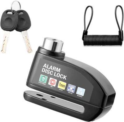 Disc Brake Lock Motorcycle Alarm Sound Anti-Theft Bike Motorcycle Wheel Lock - Image 1 of 4