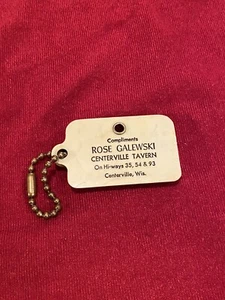 Vintage Coin Key Chain Scraper, Centerville (WI) Tavern, Rose Galewski. - Picture 1 of 5