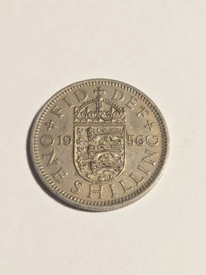 1956 UK Britain British One 1 Shilling Coin - Lot BT490 - Image 1 of 2