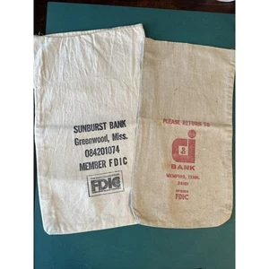 Canvas Geldbeutel 2 C&I Bank Memphis TN Sunburst Bank MS LEER FDIC Vintage - Bild 1 von 15