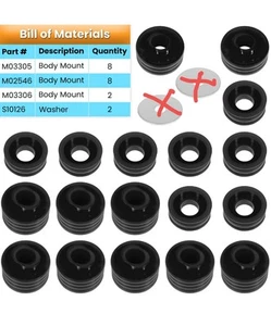 Kit de bujes de montaje en cuerpo para Ford F250 F350 Super Duty 1999-2018 2WD 4 - Picture 1 of 13
