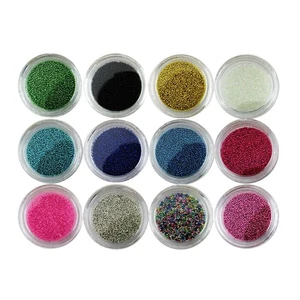 12 Colors Caviar Nail Polish Nail Accessories Handmade DIY Colorful Bead Ball - Picture 1 of 12