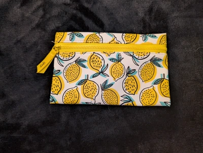 IPSY Lemon Print Summer Travel Makeup Glam Cosmetic Bag Limited Edition Small  - Image 1 of 4