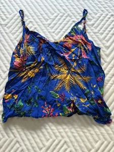Cynthia Rowley Cropped Tropical Tank Bluse mit Trägern Gr. Medium  - Bild 1 von 3